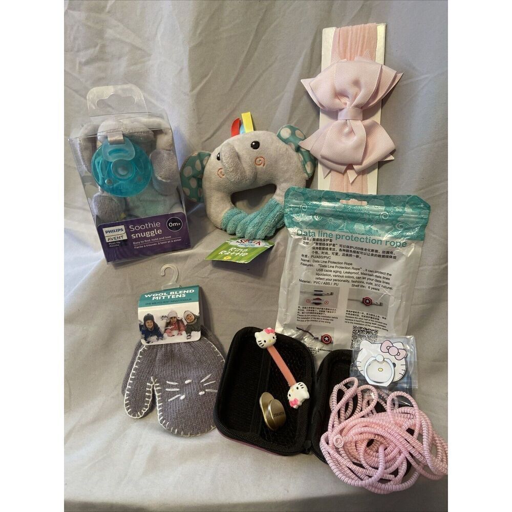 NEW Every Baby Girl Need Bundle 5 items!‎  Smoke-Free Home Hello Kitty/Elephants